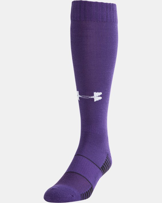 Unisex UA Over-The-Calf Team Socks, Purple, pdpMainDesktop image number 1